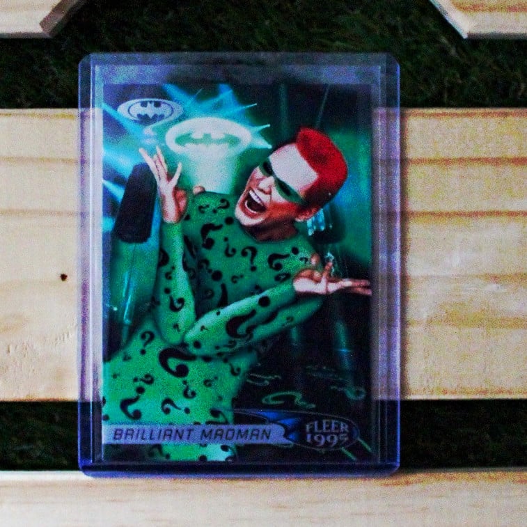 Fleer 1995 Batman Forever Riddler Brilliant Madman Jim Carrey #32 Card