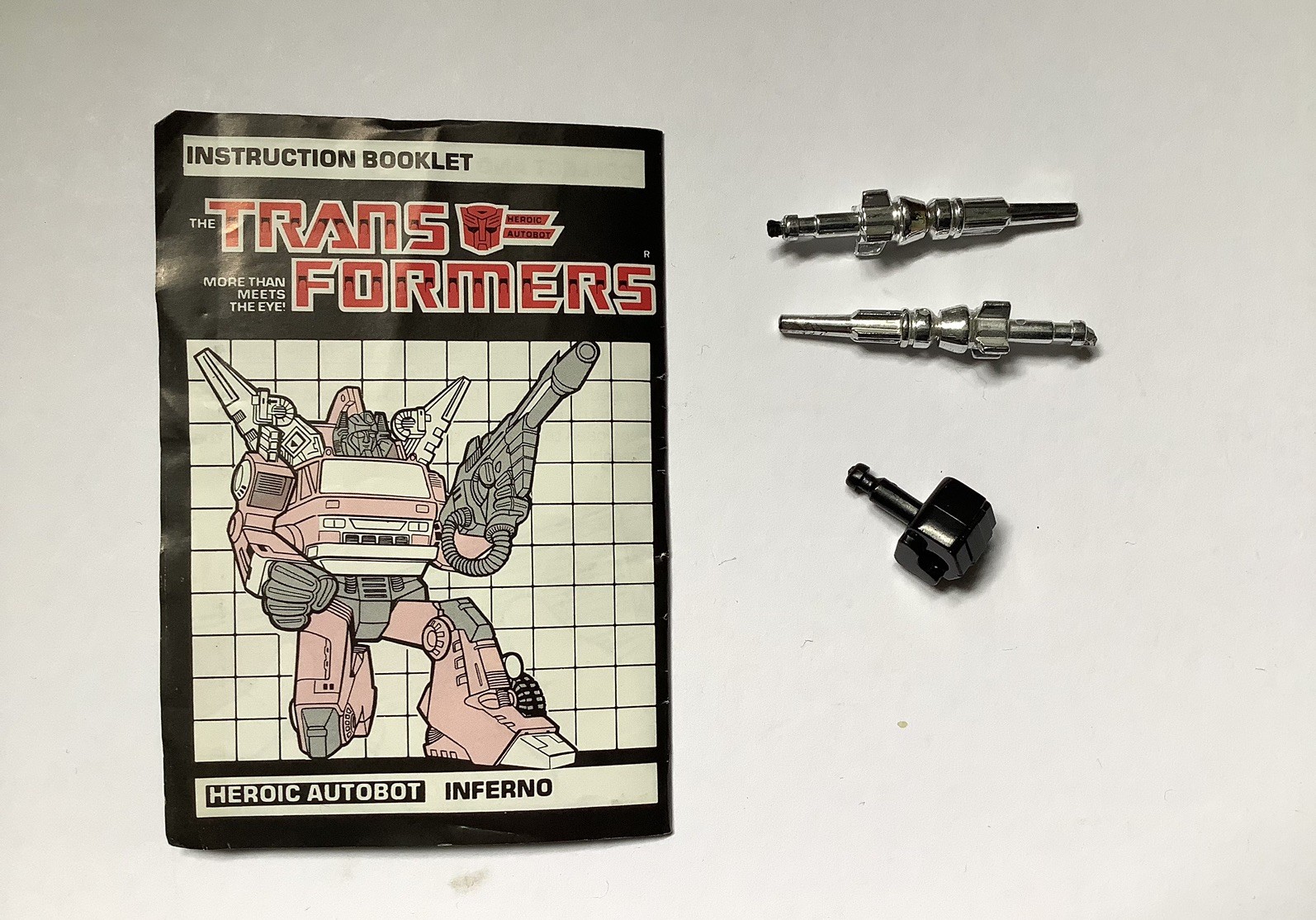 Hasbro G1 Transformers Inferno Istruzioni + Accessori Vintage 1985