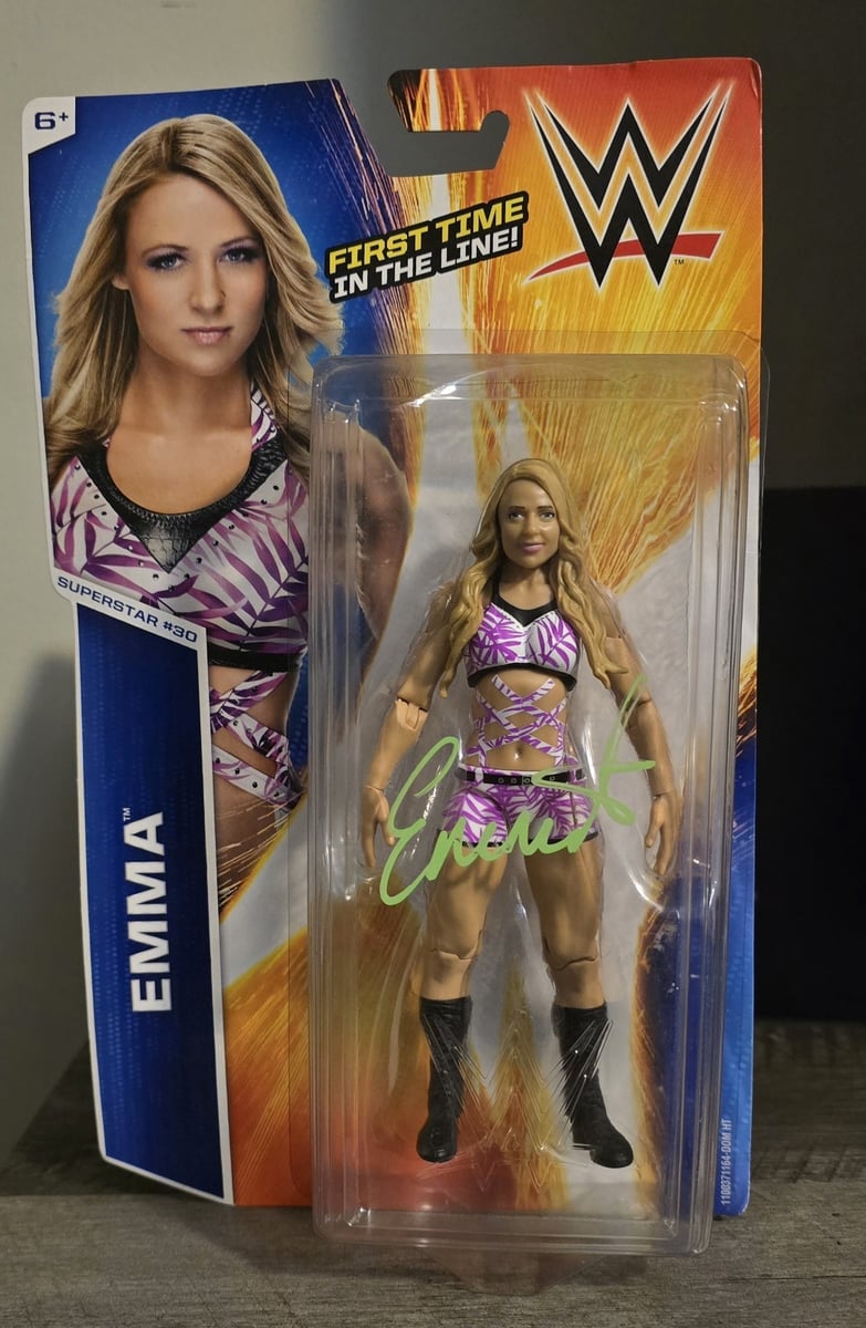 WWE Tenille Dashwood Emma Signed Basic Action Figure Mattel 2014 Wrestling