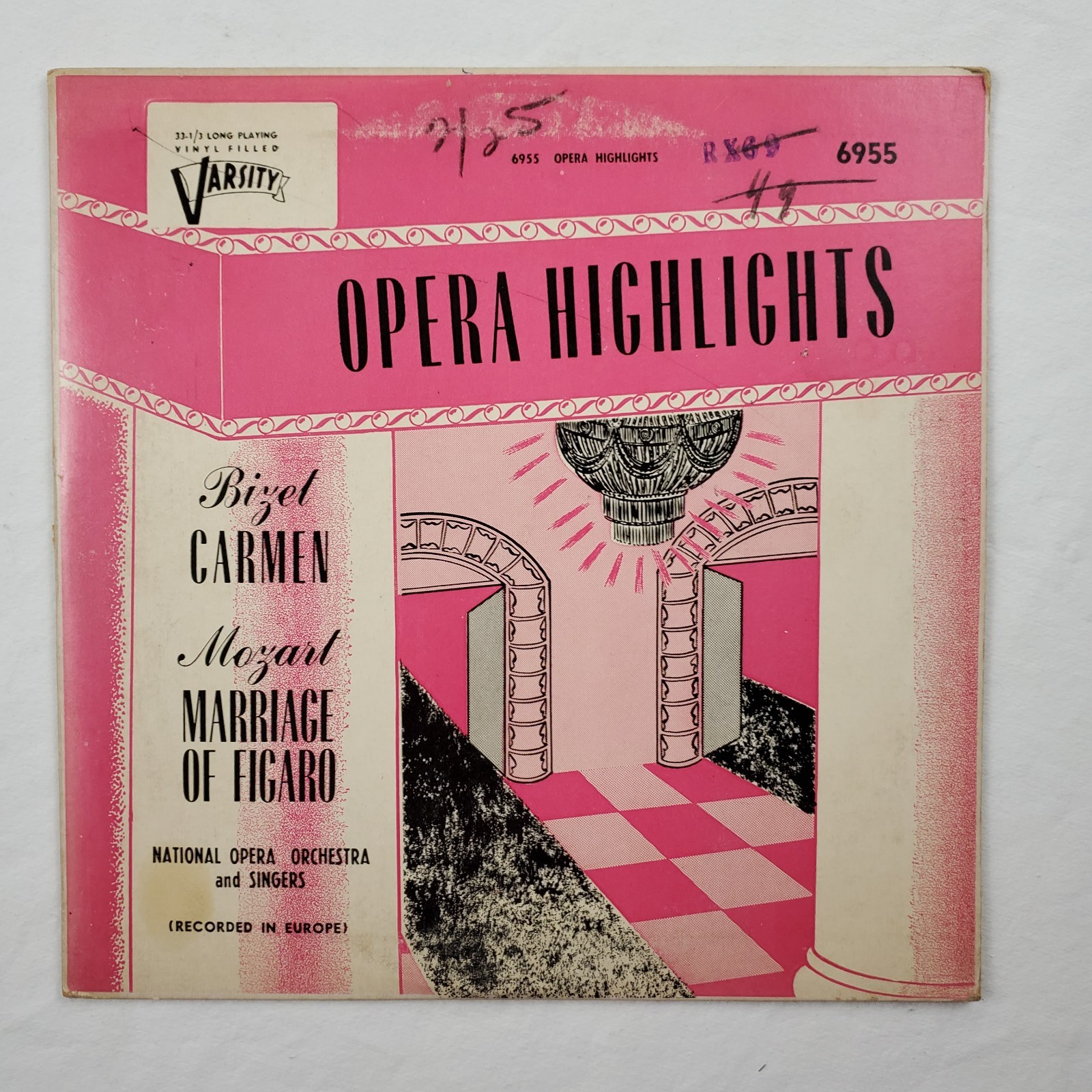 Opera Highlights -Bizet Mozart -National Opera Orchestera & Singers 10" Vinyl LP