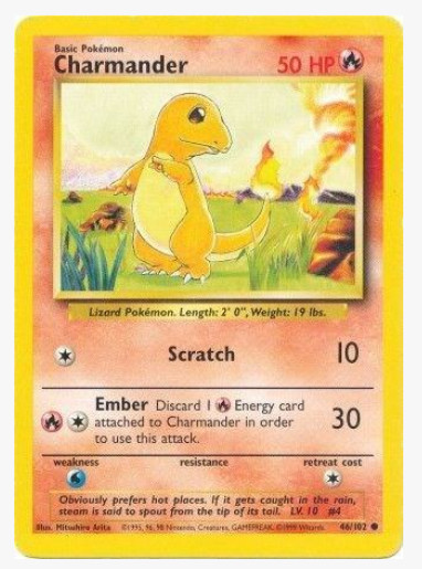 Charmander Base Unlimited #46 Pokémon TCG