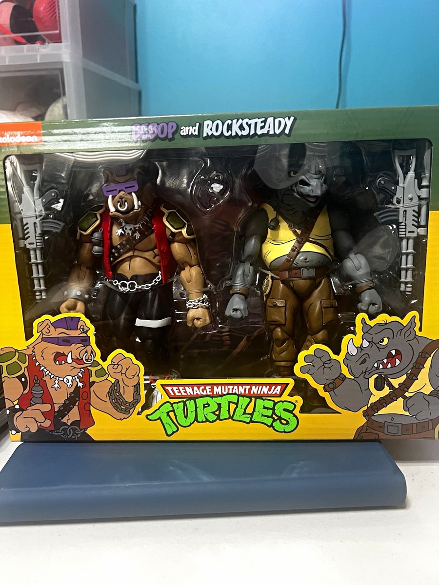 NECA TMNT Bebop & Rocksteady Confezione da 2 action figure in scatola, mai aperto