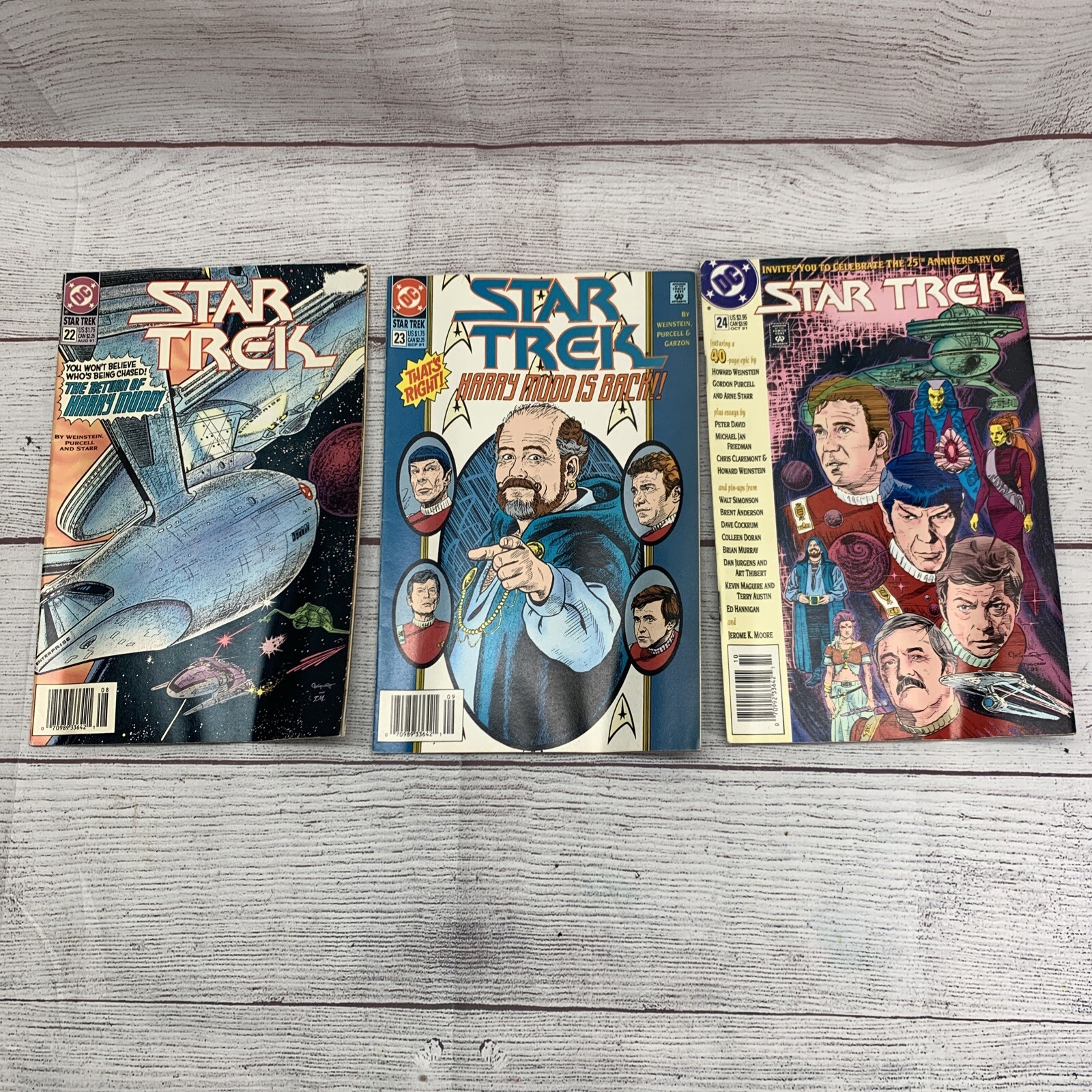 Lotto di 3 fumetti Star Trek, 1991 n. Lettori rigidi 22, 23, 24 DC Weinstein Purcell