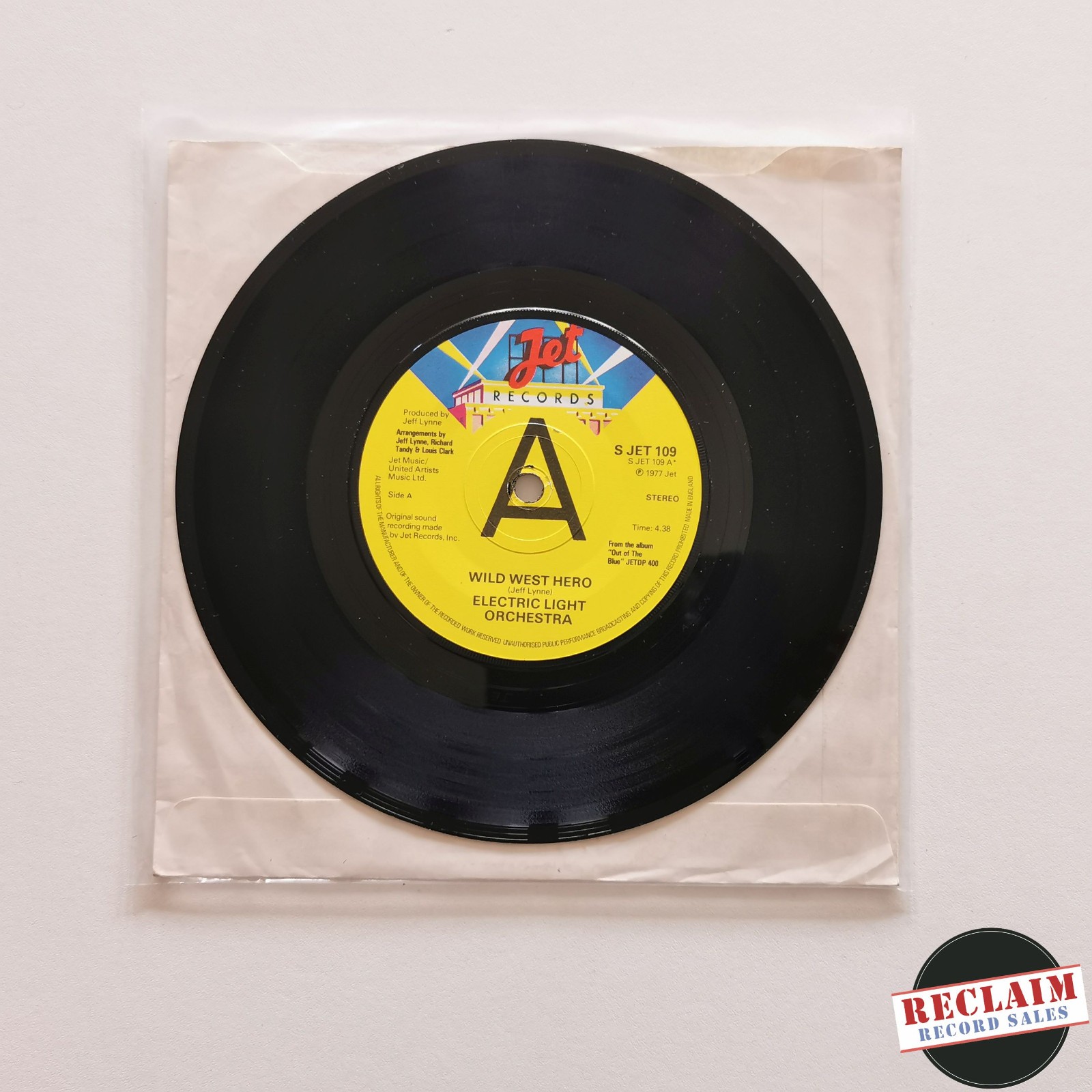 electric light orchestra - wild west hero 7" vinyl record VG