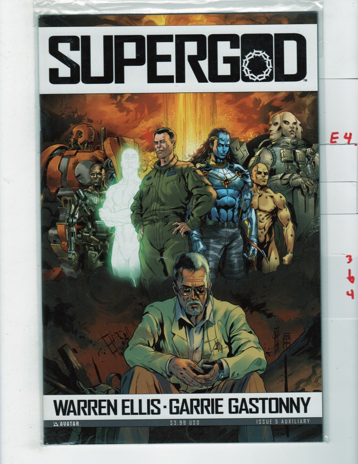 Supergod #5 Cover ausiliaria variante VF/NM 2009 Avatar e434