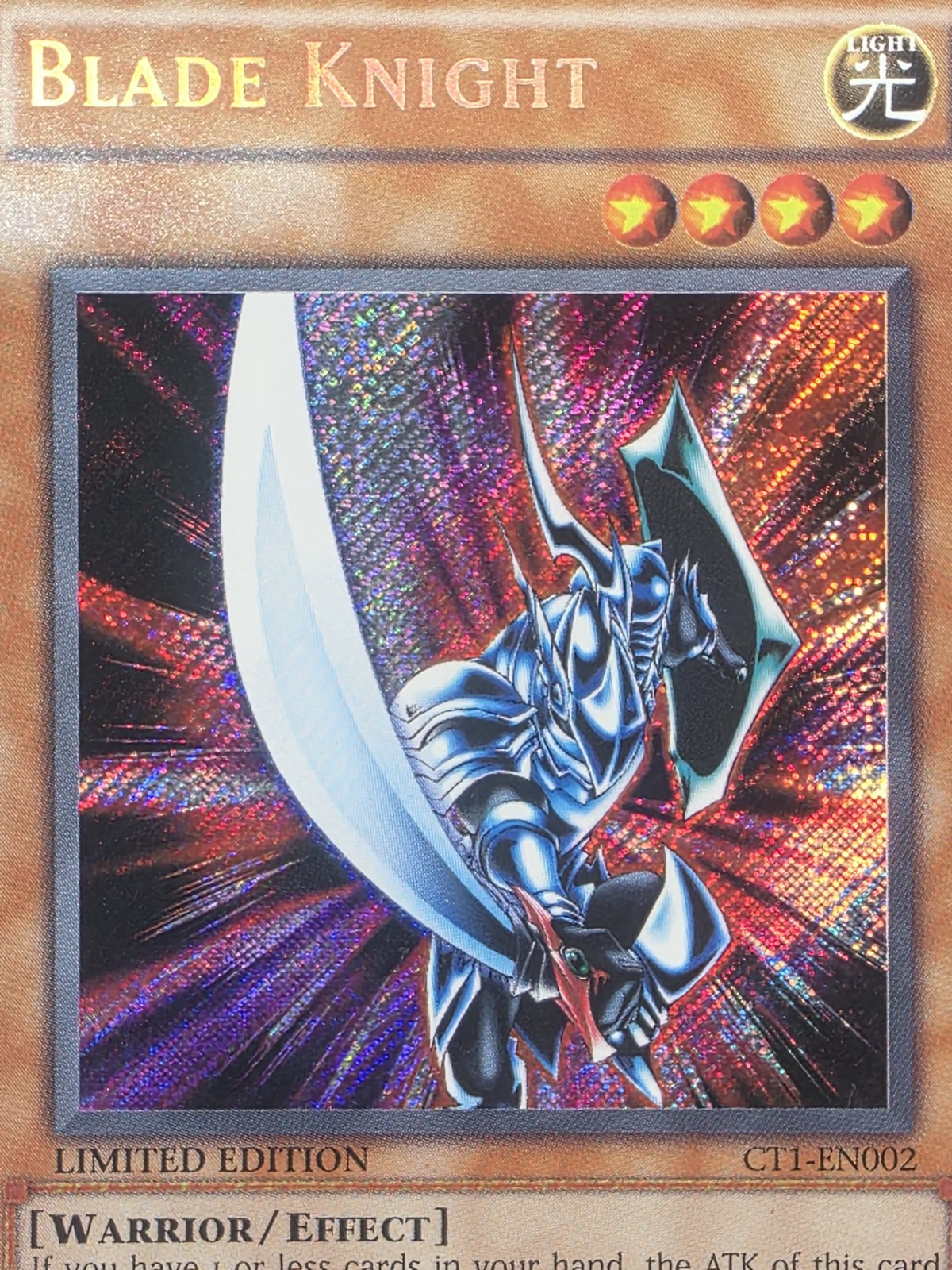 Konami Yu-Gi-Oh! Blade Knight CT1-EN002 2004 Tin Secret Rare Holo HP / Damaged