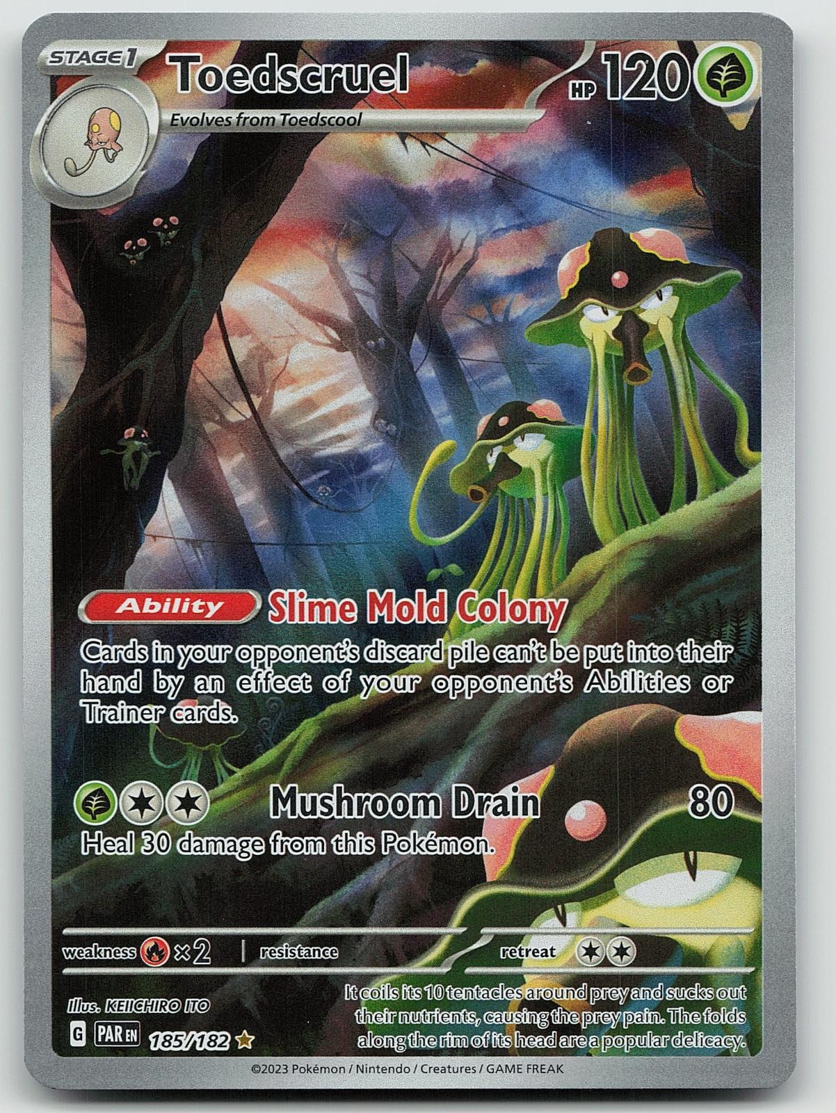 Pokemon Toedscruel 185/182 Paradosso Rift Illustrazione Rara Holo NM