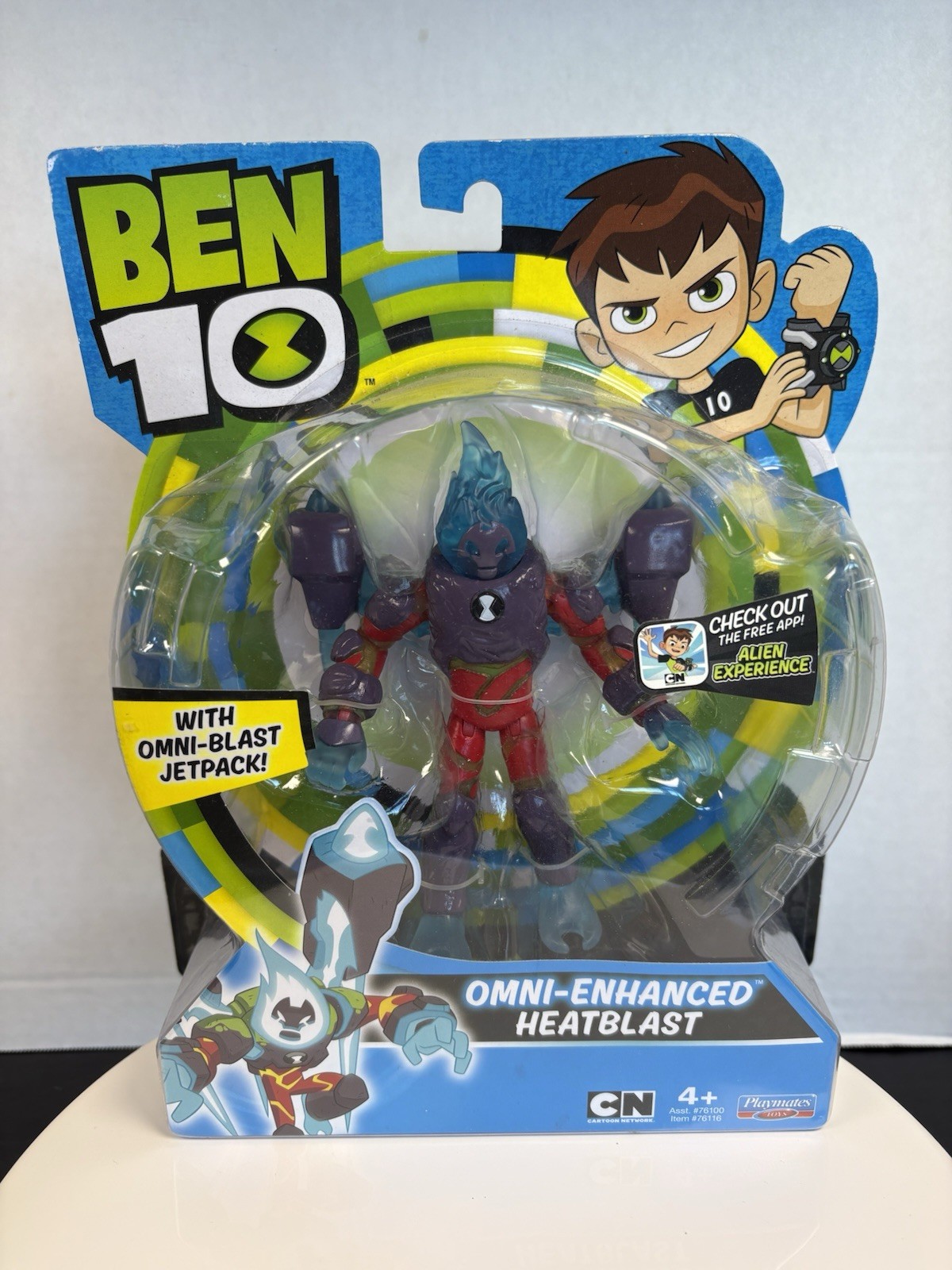 Playmates Toys Ben 10 Omni-Enhanced Heatblast Figure w/ Omni-Blast Jetpack 4+