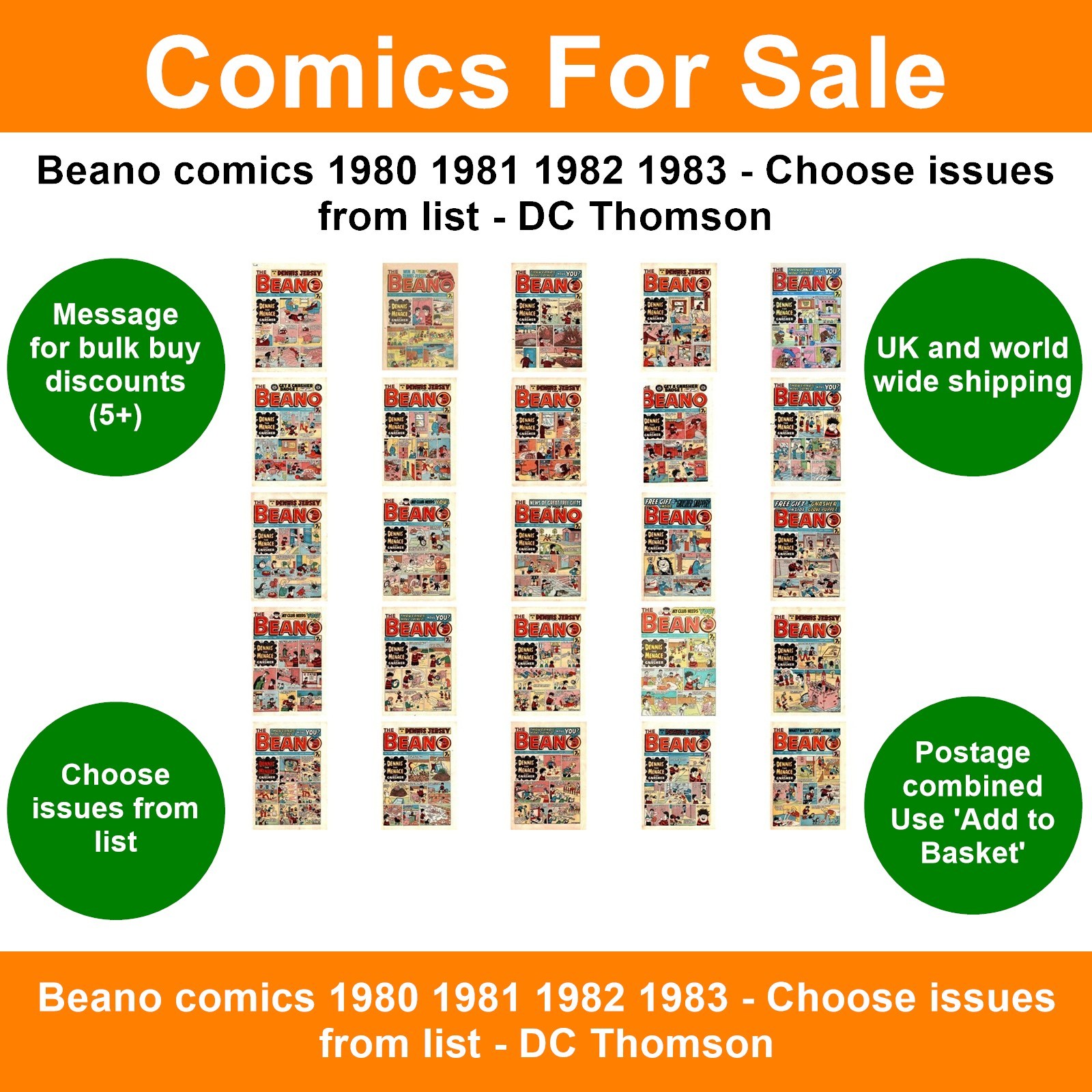 Beano comics 1980 1981 1982 1983 - Choose issues from list - DC Thomson