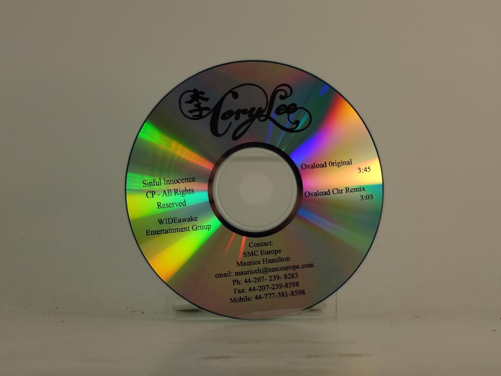 CORY LEE OVALOAD (E4) 2 Track Promo CD Single plus White Sleeve 