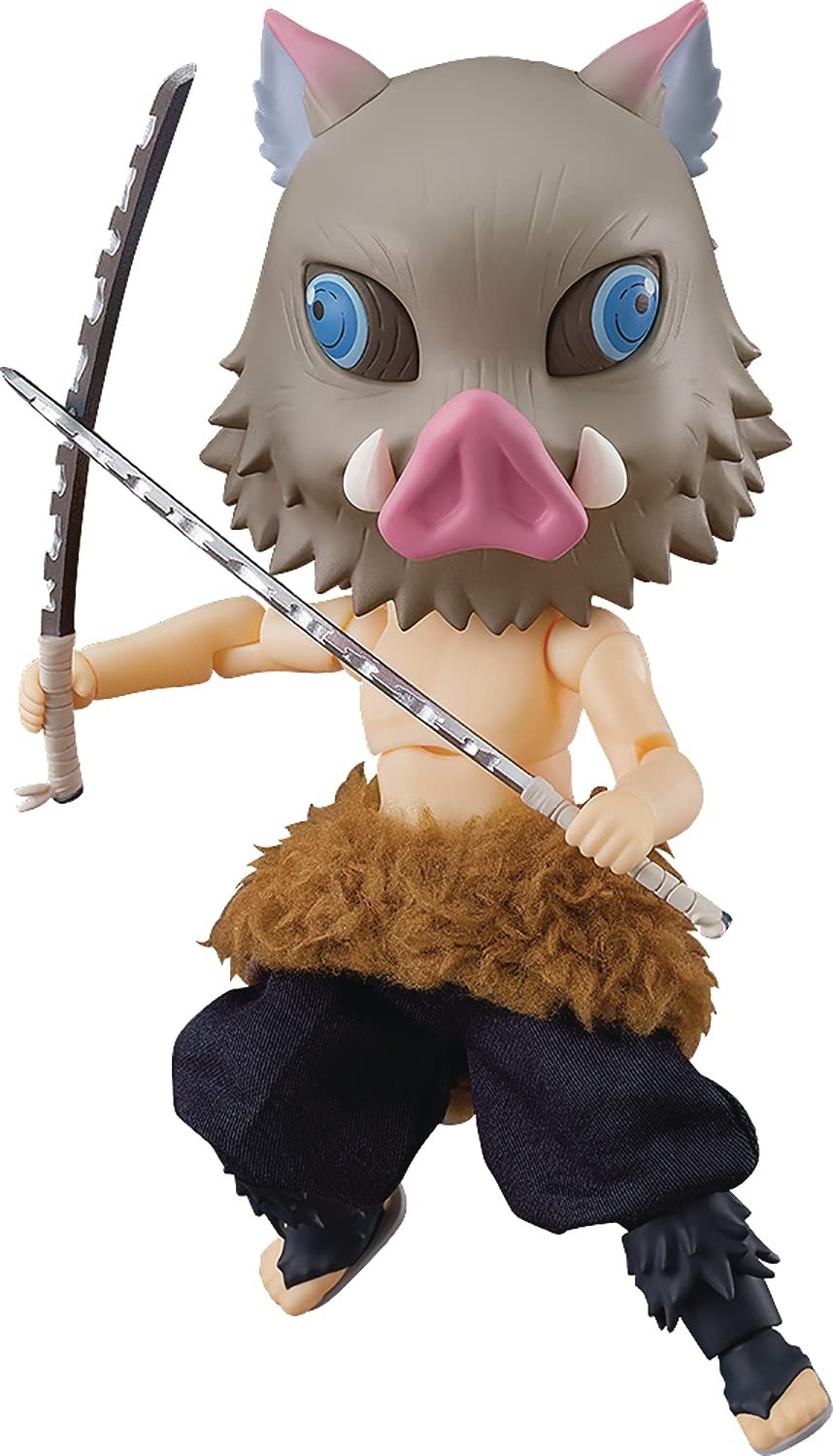 Bambola Nendoroid Demon Slayer Inosuke Hashibira dipinta action figure buon sorriso