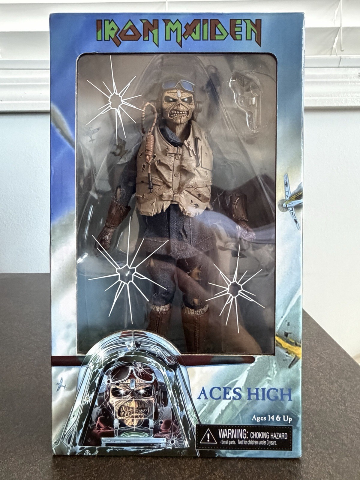 NECA IRON MAIDEN EDDIE ACES HIGH PILOT ACTION FIGURE RETRO VESTITA 2021 SIGILLATA🆕