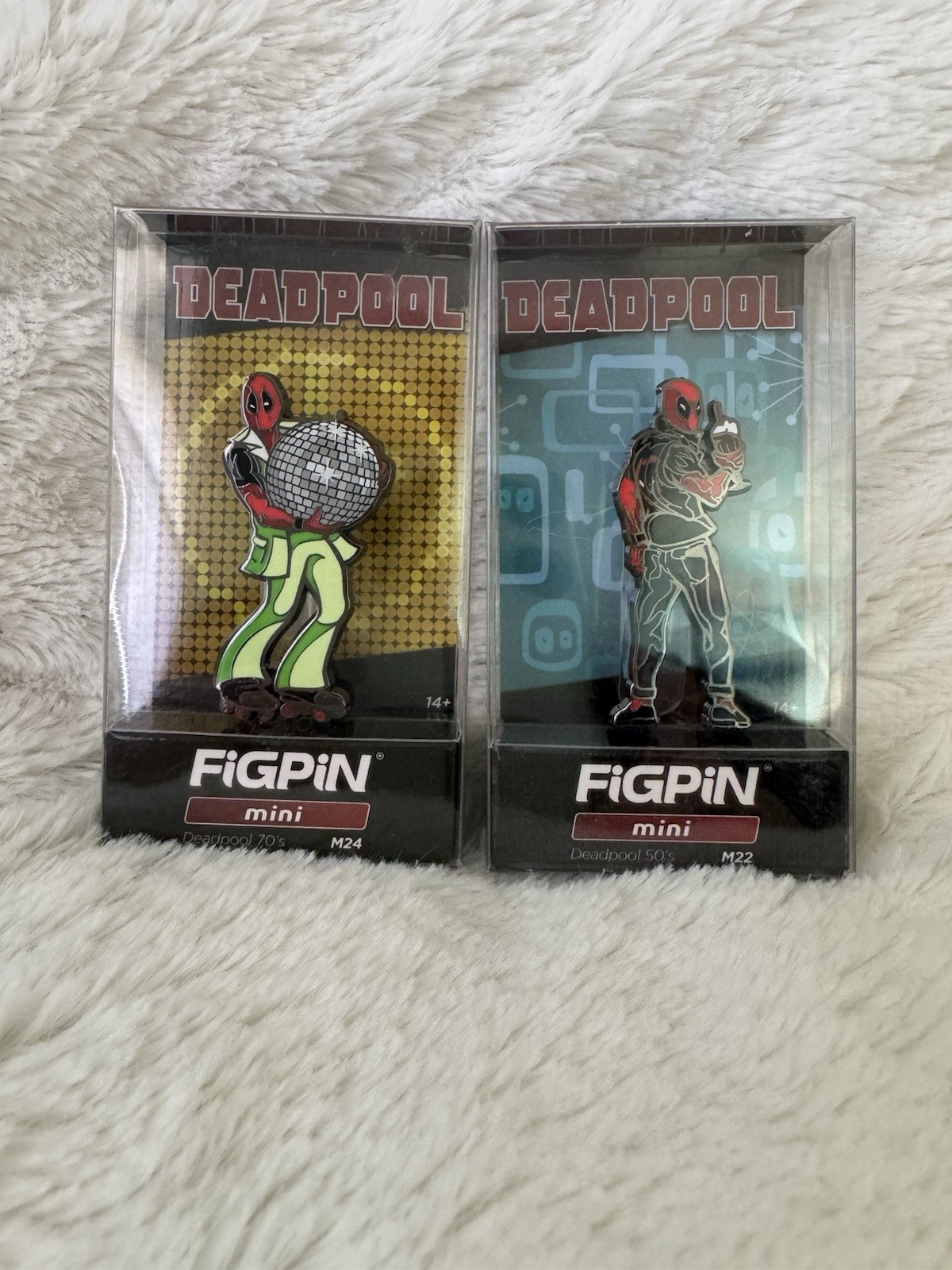 DEADPOOL FiGPiN mini, anni 50/70 M22 & M24 NUOVO set da collezione Ryan Reynolds