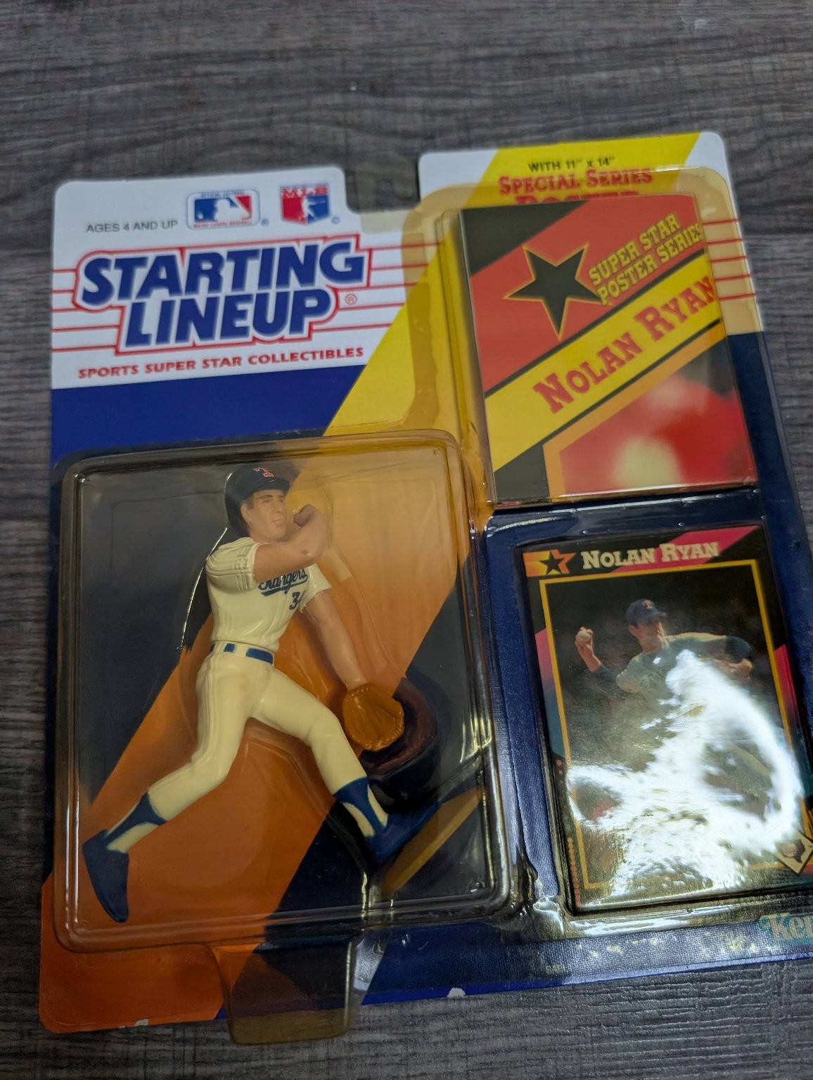 Nolan Ryan 1992 Starting Lineup Action Figure MLB Baseball Card & Poster Kenner