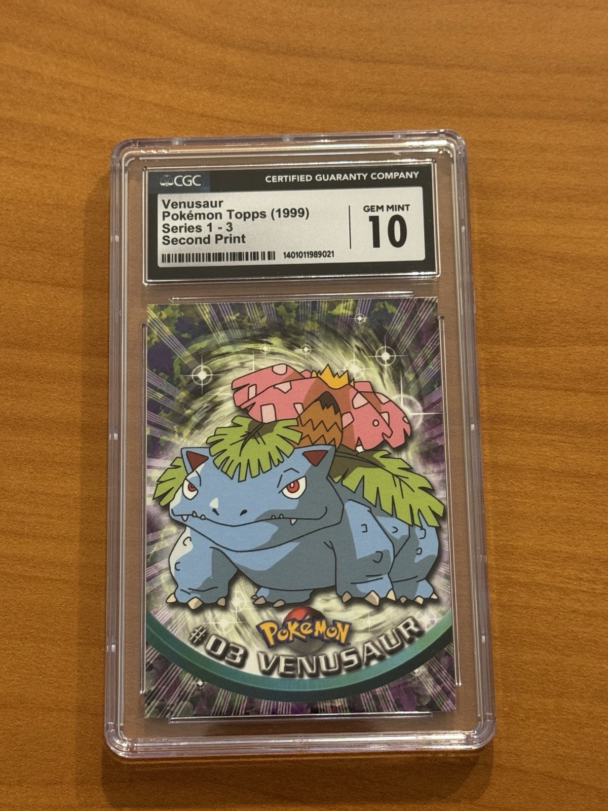 Topps Venusaur Pokemon 1999 serie 1-3 seconda stampa CGC 10