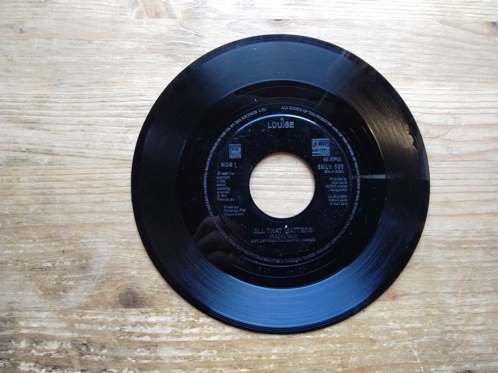 Louise All That Matters Very Good+ 7" Jukebox Single Vinyl Record EMLH506 (2)