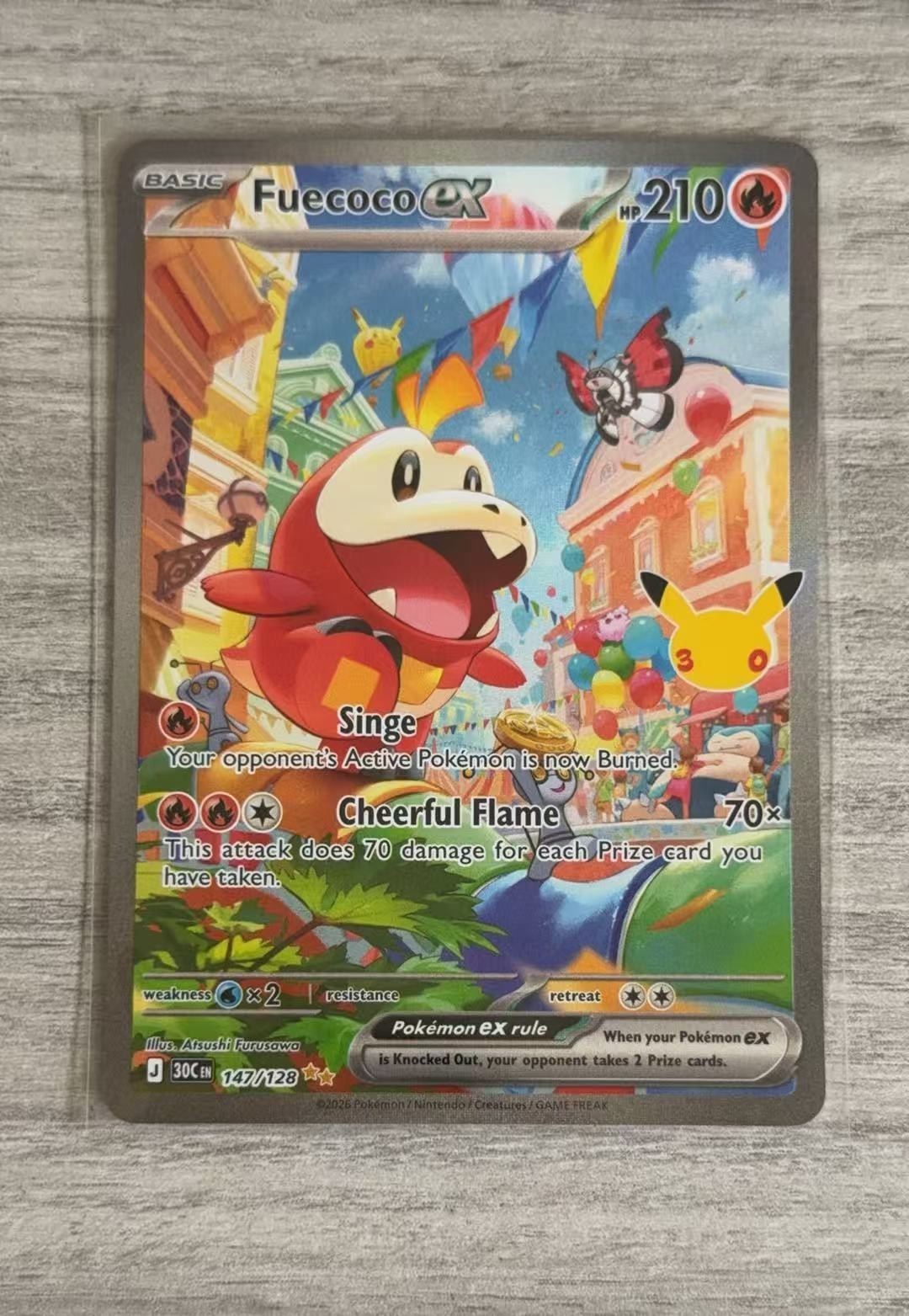 Fuecoco ex 147/128 : 30th Celebrations - Full Art Holo English
