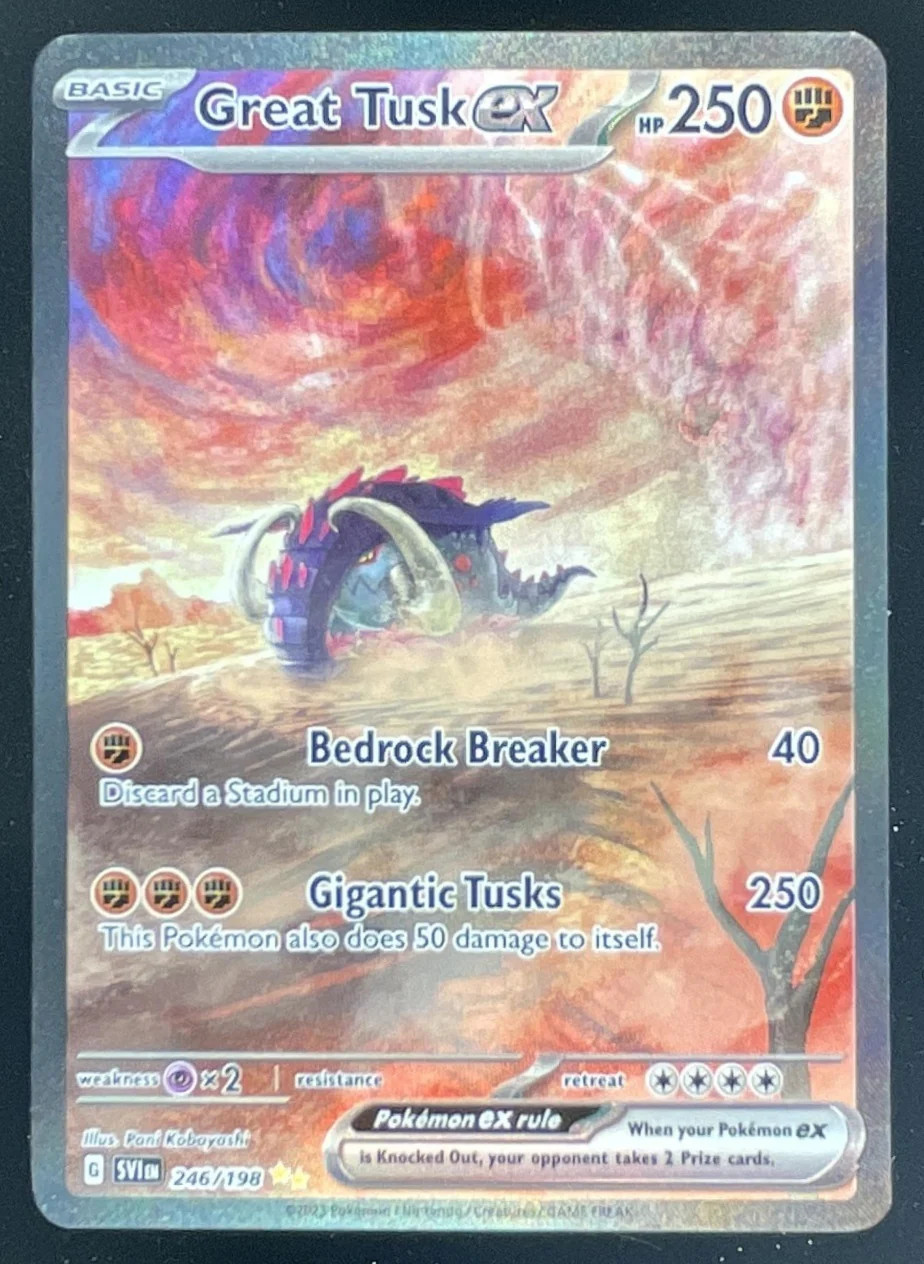 Pokemon Scarlatto e Viola 2023 #246/198 Grande Zanna ex Illustrazione Speciale Raro
