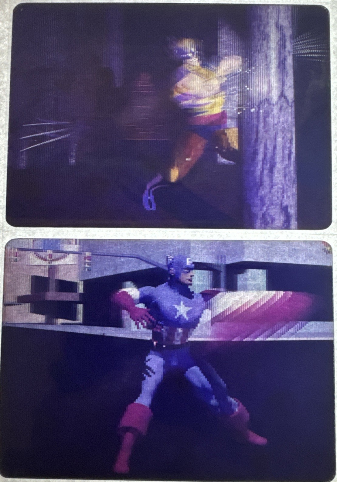 2 MARVEL 1996 MOTION VIRTUAL 3-D VISION Wolvewrine Capitan America