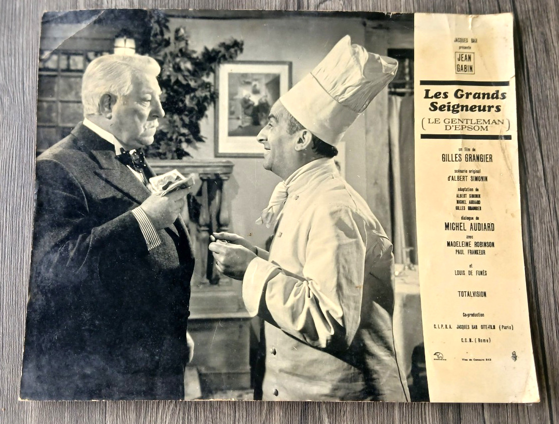 RARE photo LES GRANDS SEIGNEURS Le Gentleman d'Epsom LOUIS DE FUNES JEAN GABIN