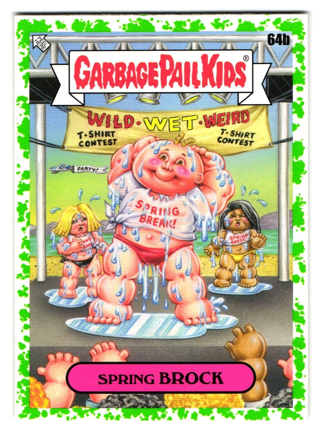 Spring Break BROCK GPK Garbage Pail Kids 2021 Go On Vacation Green #64b