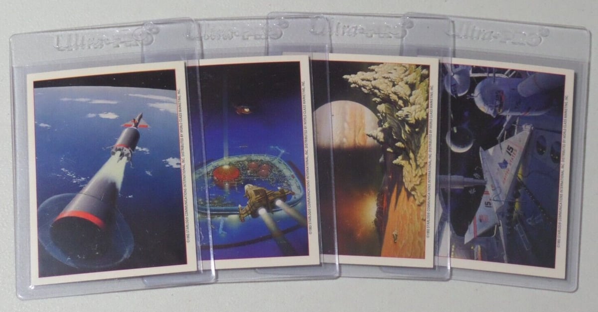 1993 Starlog Space Art Fantastic Sci Fi Promo Trading Card Set 1-4 A720