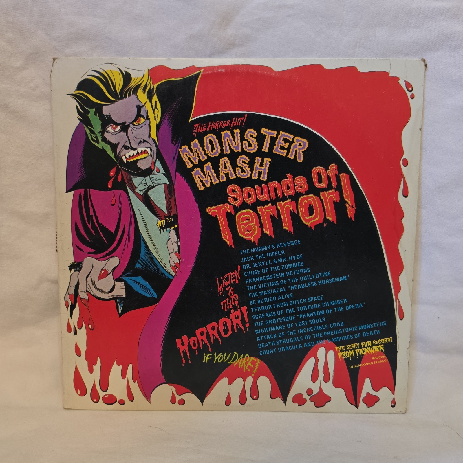 1974 Monster Mash Sounds of Terror Halloween Vinyl LP Pickwick SPC-5104