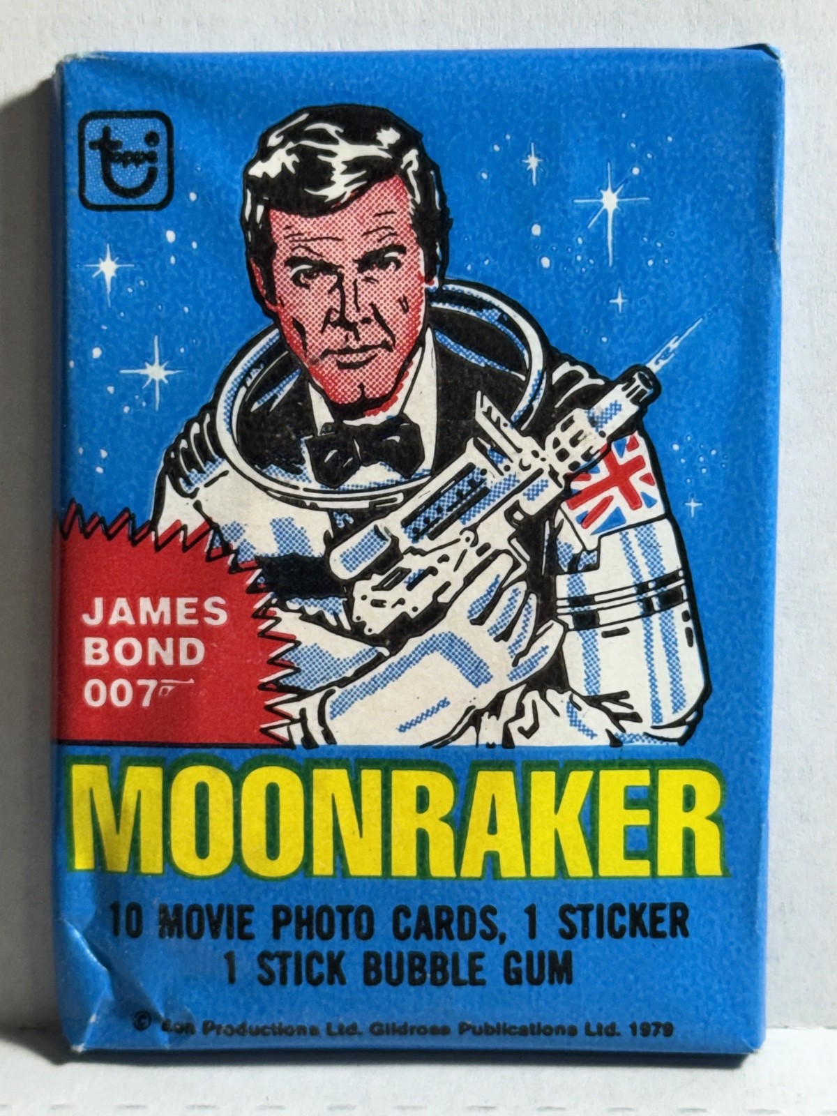 Pubblicità Bazooka 1979 Topps MOONRAKER James Bond 007 confezione cera mai aperta