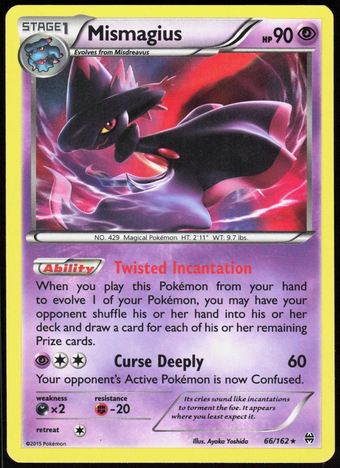 BREAKthrough Mismagius 66/162 Holo Raro Pokemon Holo LP