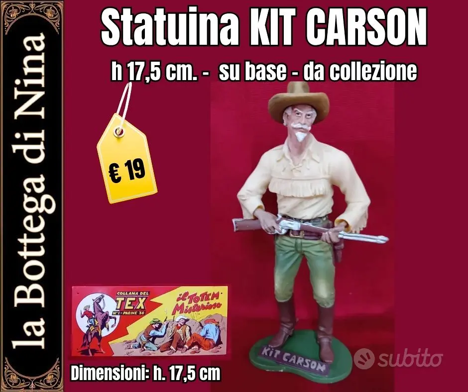 Statuina Kit Carson h 17,5 cm, da collezione