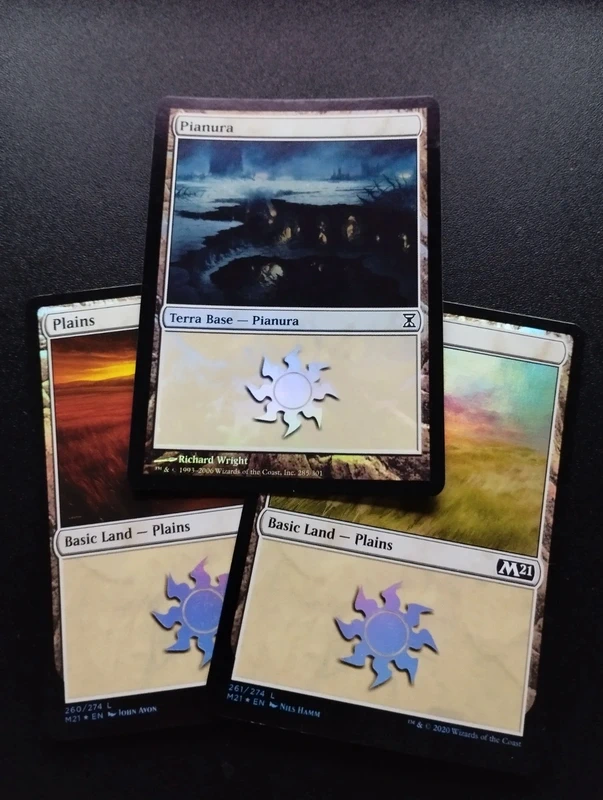 Magic the gathering mtg 3 plains foil