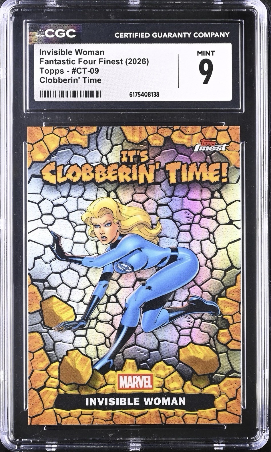 2026 Topps Finest Fantastic Four Invisible Woman CT-09 Clobberin Time CGC 9