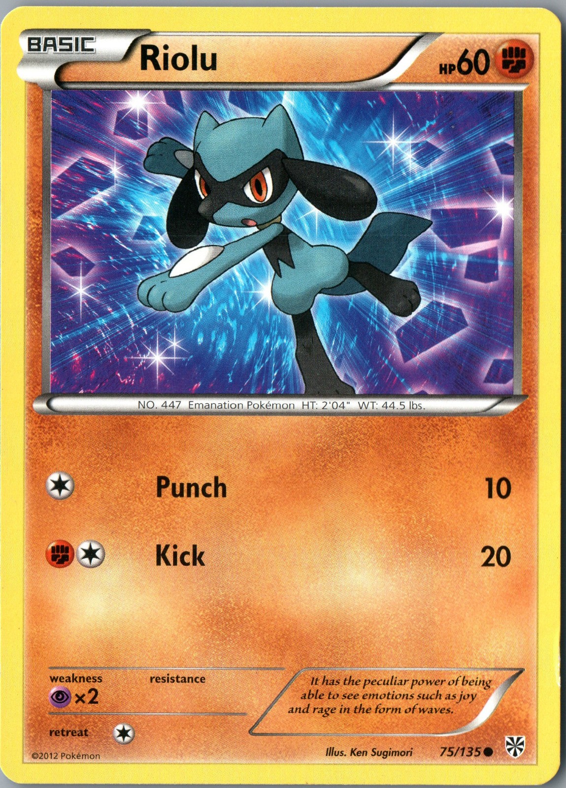 Riolu (75) Tempesta di plasma comune 75/135 quasi nuovo - Pokemon