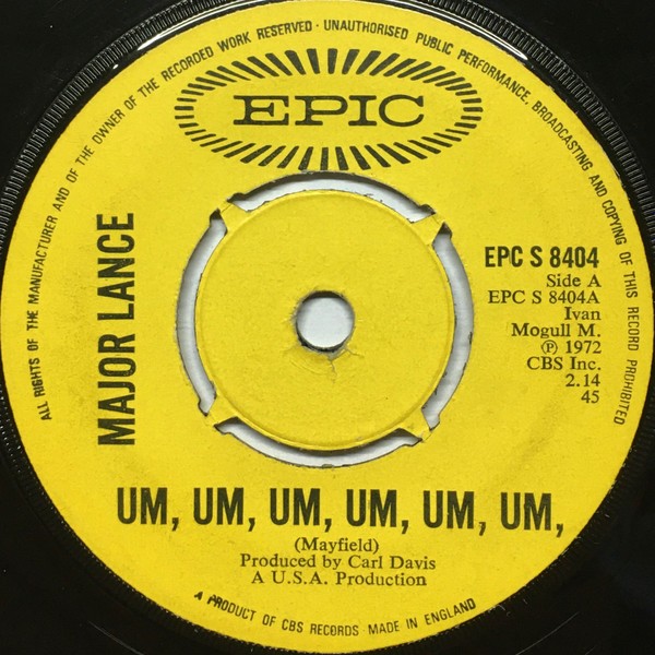 Major Lance - Um, Um, Um, Um, Um, Um (7", RE) (Very Good Plus (VG+)) - 279139529