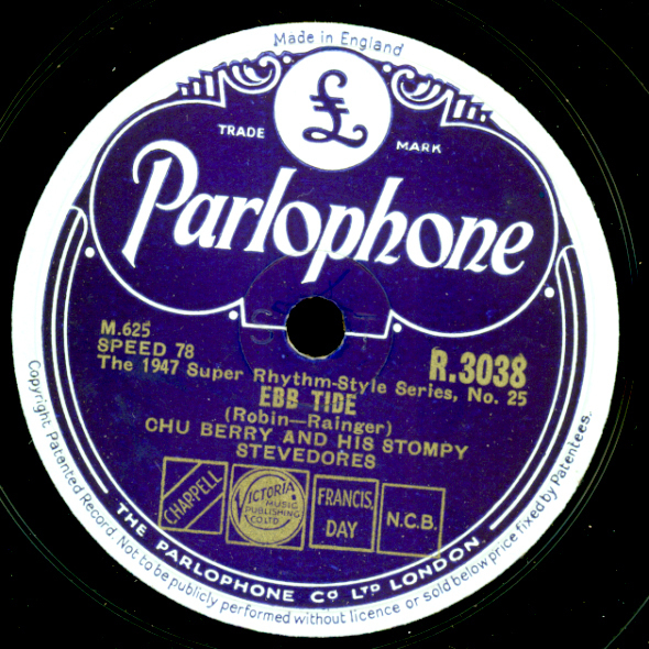 CHU BERRY AND HIS STOMPY STEVEDORES Ebb tide / Limehouse Blues   78rpm X3326