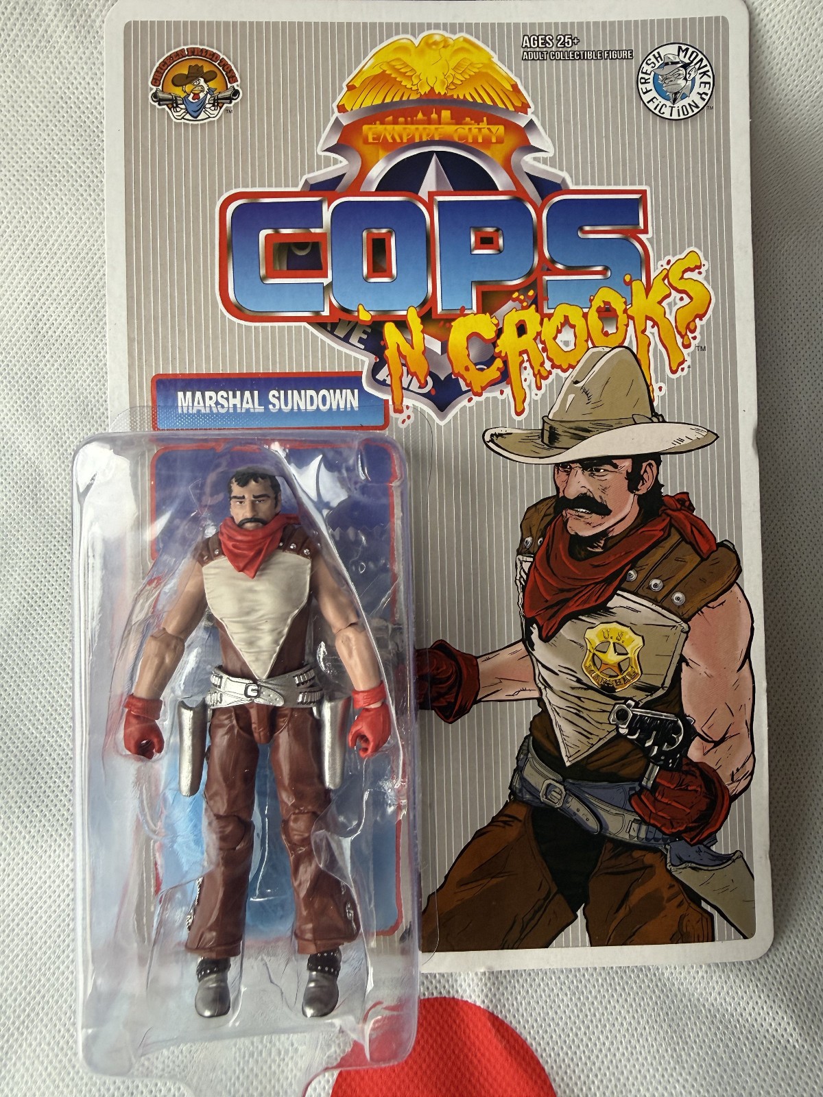 Cops n Crooks Marshal Sundown Chicken Fried Fresh Monkey Fiction  2018 New 1:18