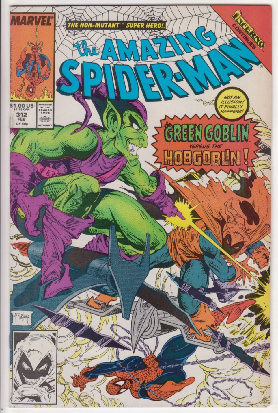 The Amazing Spider-Man #312, Marvel Comics 1989 FN+ 6.5 Hobgoblin vs Gr Goblin!