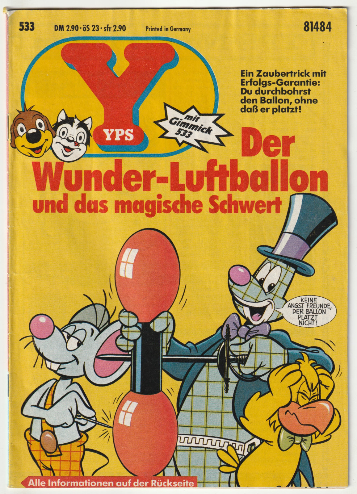 ✪ YPS #533 Il palloncino delle meraviglie senza espediente, Gruner + anno 1986 COMICHEFT Z1-
