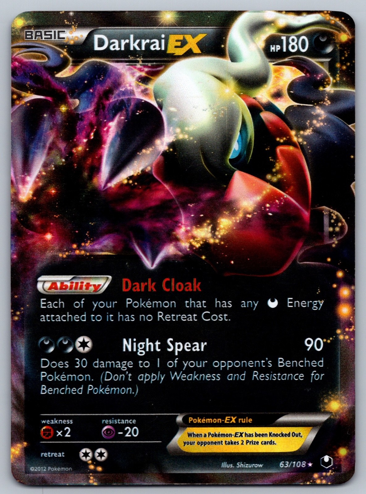 Darkrai EX Holo Ultra Rare Legendary Treasures 88/113 LP