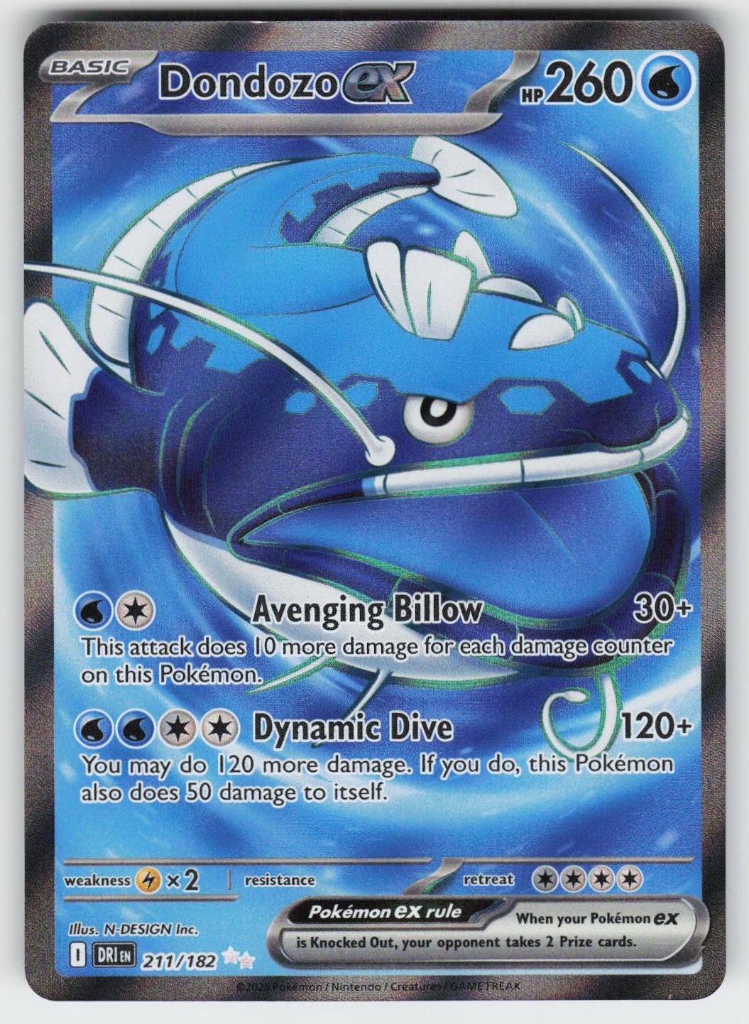 Dondozo ex Holo Ultra Rare SV10: Destined Rivals 211/182 NM