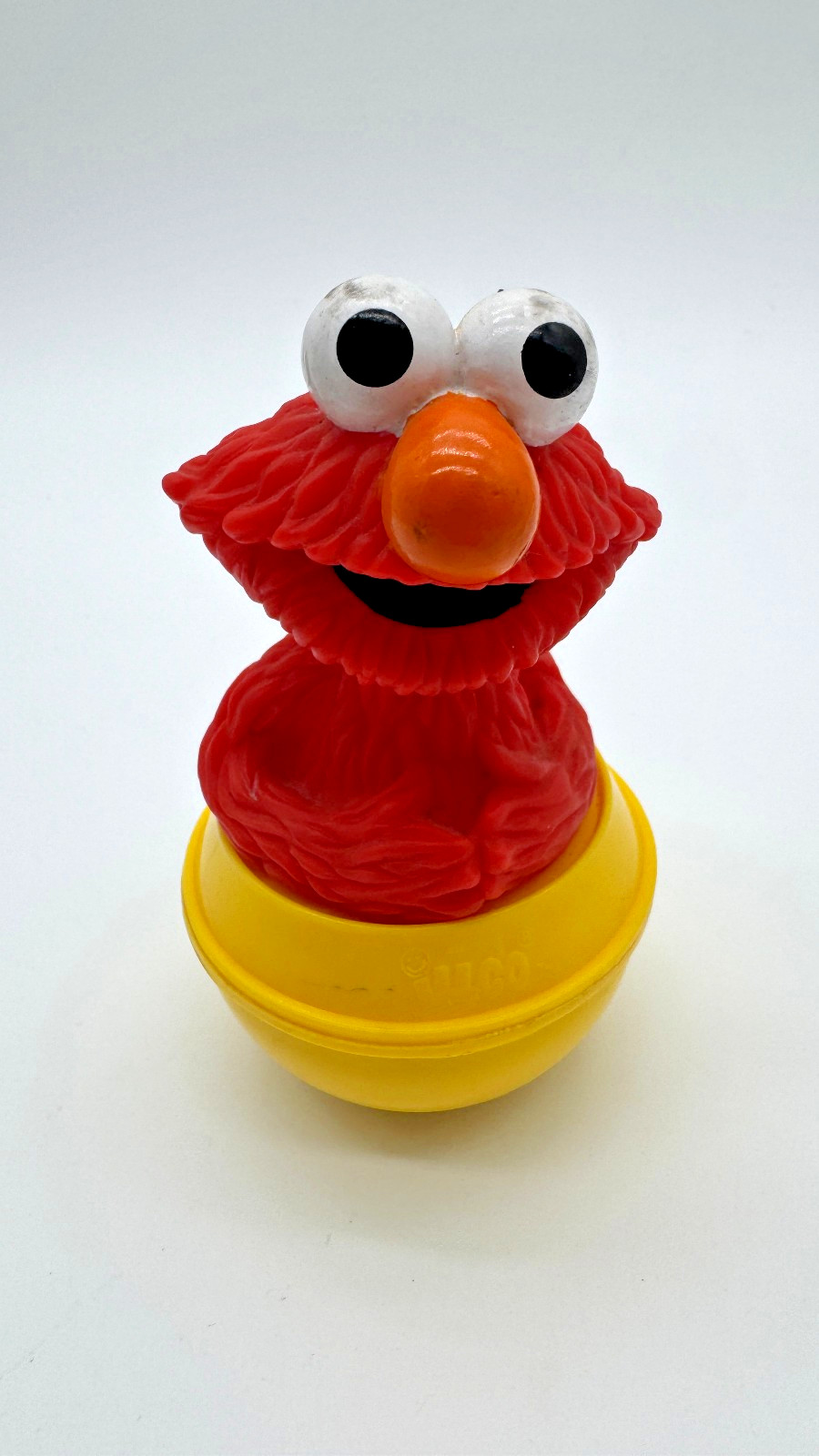Giocattolo vintage Sesame Street Elmo Roly Poly Wobble Jim Henson anni 90