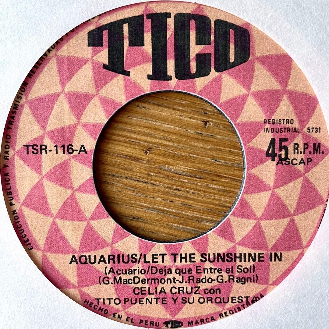 7" Celia Cruz Aquarius Boogaloo Latin Tito Puente salsa cover VG++ True 5th Dim