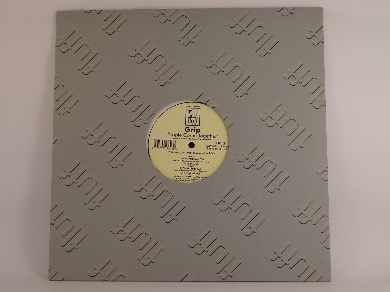 GRIP PEOPLE COME TOGETHER (UK) (B) 4 Track 12" Single FLUFF RECORDS