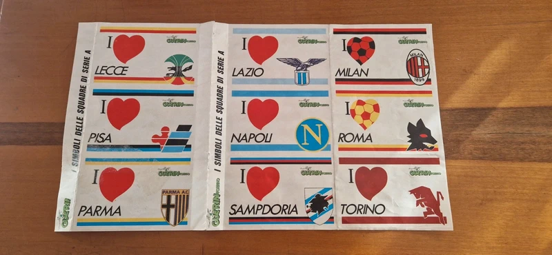 Foglio Adesivi vintage del Guerin Sportivo degli anni '80