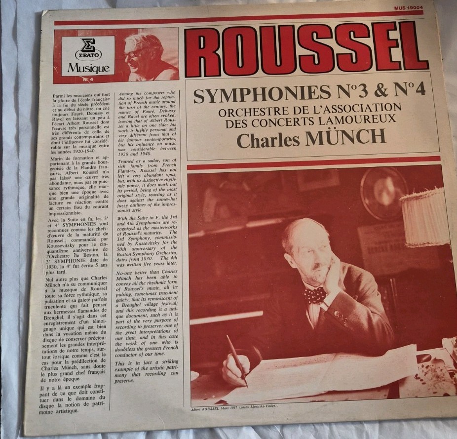 Trussell Symphonies No.3 & No.4 Chatles Munch Vinyl Album Great Condition
