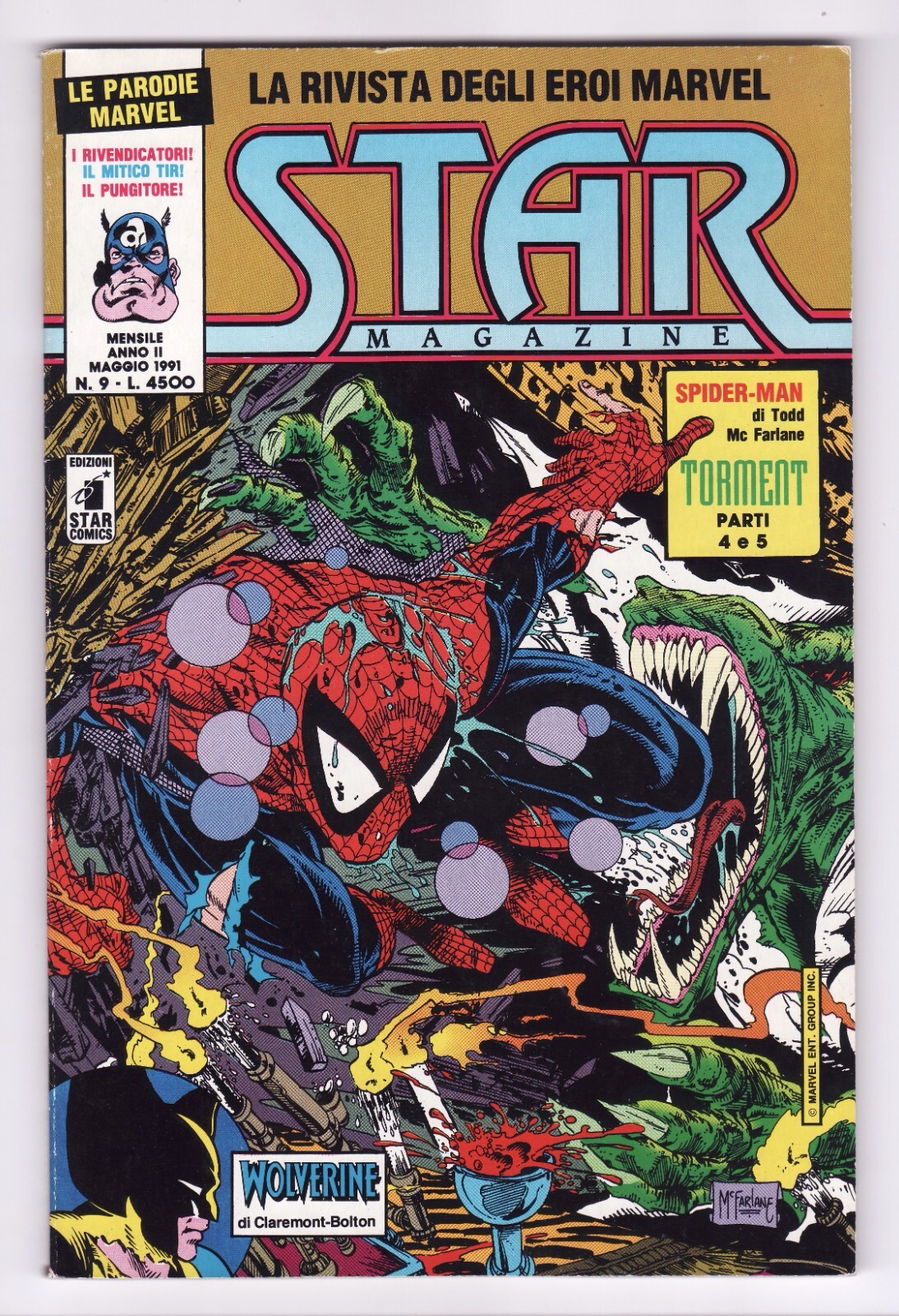 STAR MAGAZINE - N. 9 - Marvel - 112 pagine - Fumetto Edizioni Star Comics 1991 !
