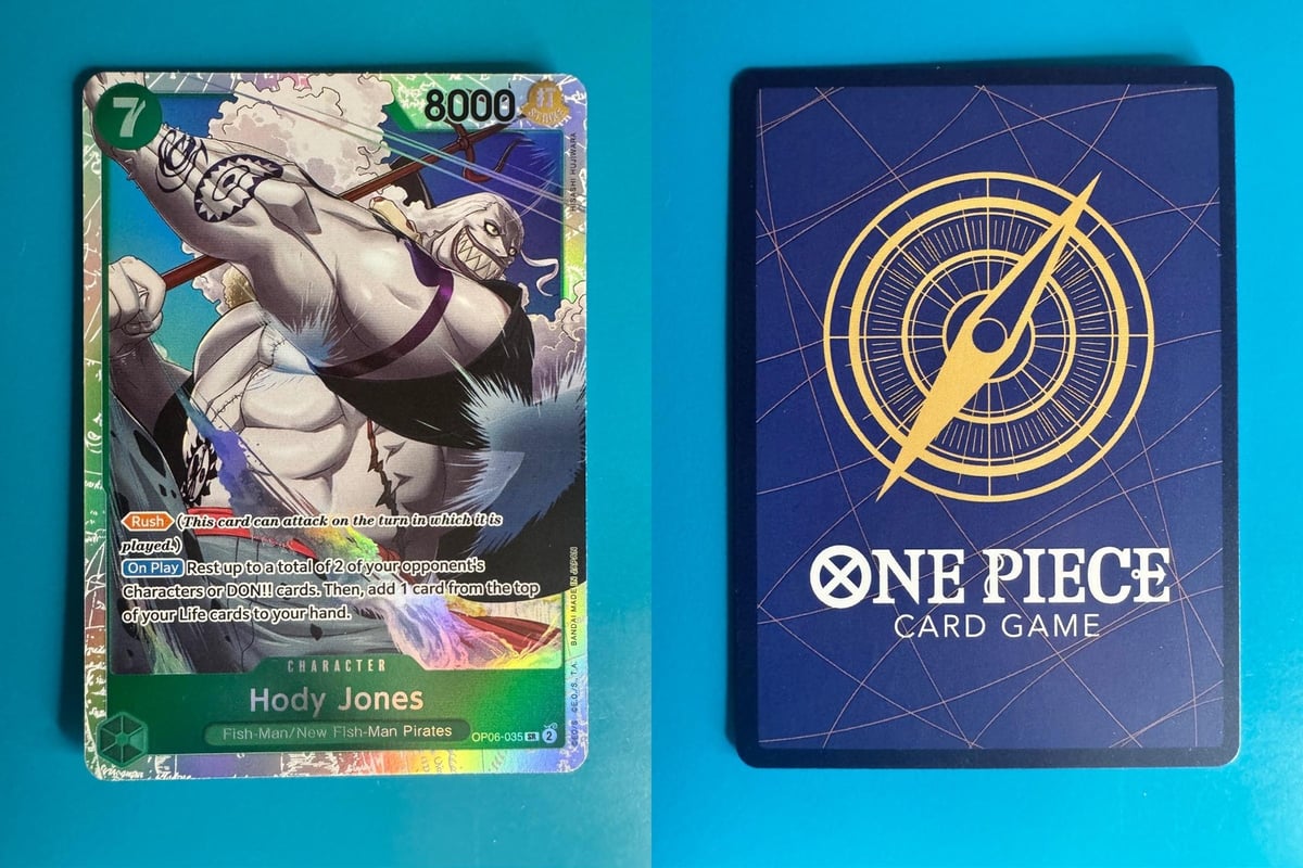 Hody Jones (035) OP06-035 Super Rara Ali del Capitano One Piece Foil quasi nuova