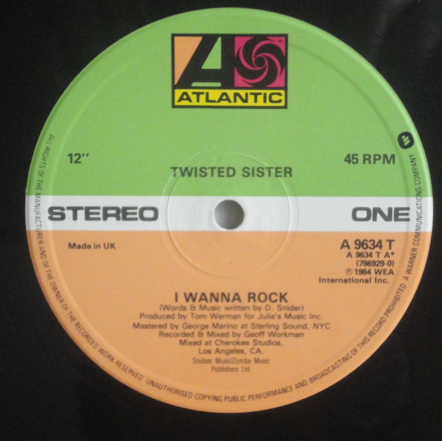 12"  TWISTED SISTER  I Wanna Rock  EP  84  Under Stop Hungry Come Suckers