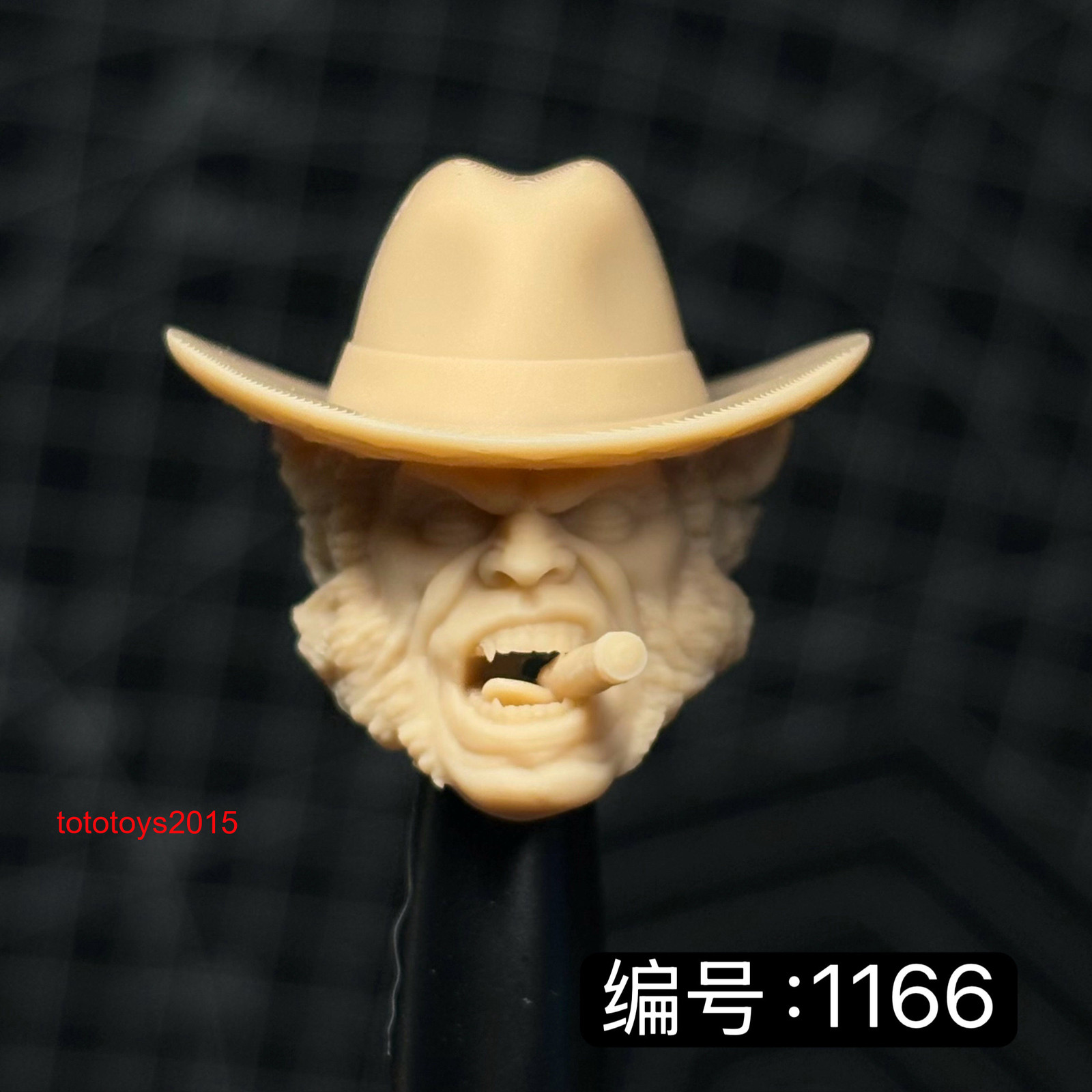 Modellino scultura testa uomo Logan fumo 1:6 1:12 1:18 per action figure 12" 6" 3,75"