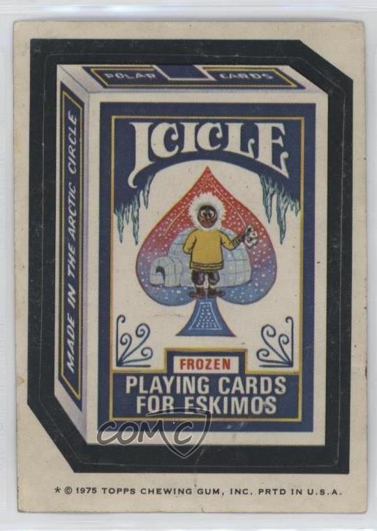 Topps Wacky Packages 1975 serie 13 carte da gioco Icicle 0nr3